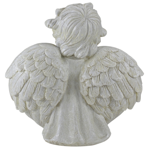 Mangeoire pour oiseaux en forme de statue de jardin d'extérieur, 9 po, Ailes d'ange de Cherub