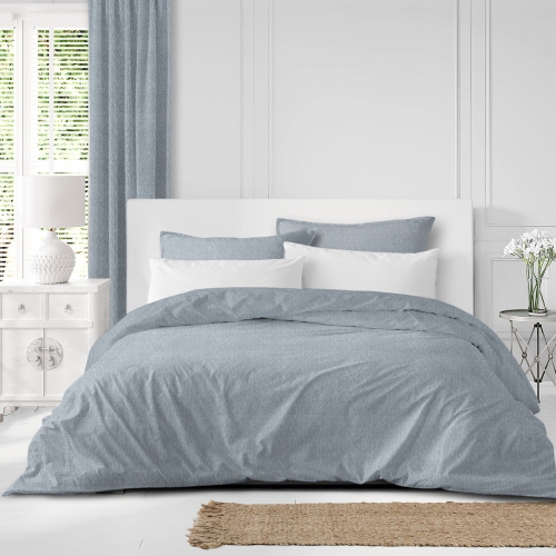 Set of 3 Blue Embossed Braid Coverlet with Pillow Shams - King