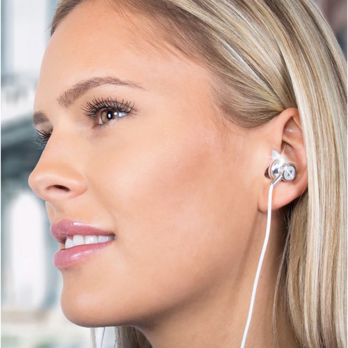 Rockstone – Écouteurs-boutons avec fil XR1 de type C avec télécommande et microphone intégré, blanc