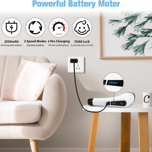 axGear Electric Brush Spin Scrubber Cordless Rechargeable Handheld Power Cleaning with 7 Replaceable Brush Heads