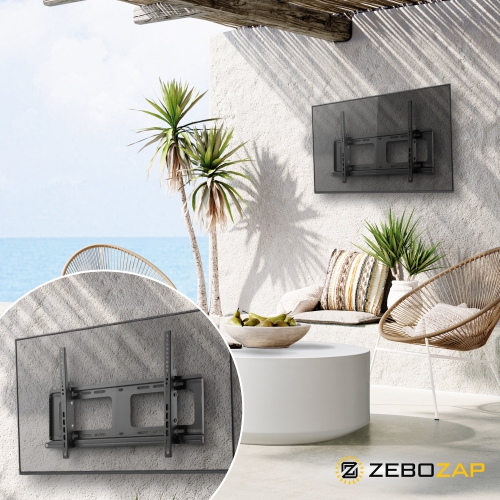 ZeboZap Vinyl Siding TV mount | Holds upto 80 Inch TV on Vinyl Siding, Stucco, Brick and Stone | WeatherProof | Lockable with padlock | Tilting 15