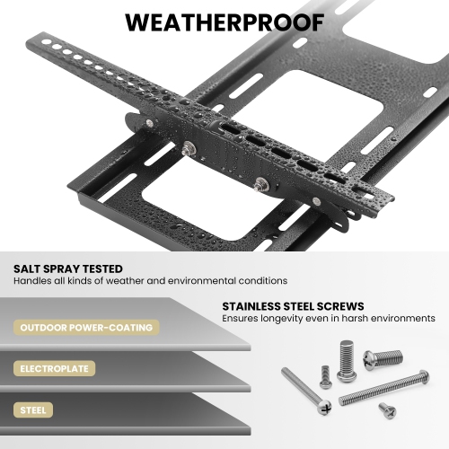 ZeboZap Vinyl Siding TV mount | Holds upto 80 Inch TV on Vinyl Siding, Stucco, Brick and Stone | WeatherProof | Lockable with padlock | Tilting 15