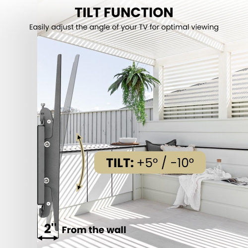 ZeboZap Vinyl Siding TV mount | Holds upto 80 Inch TV on Vinyl Siding, Stucco, Brick and Stone | WeatherProof | Lockable with padlock | Tilting 15