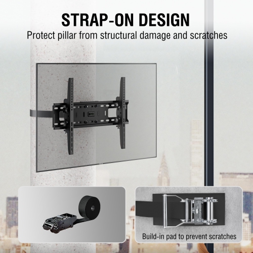 ZeboZap NO Drill Tilt Only Outdoor TV Mount | GAZEBO/Patio/Pergola TV Mount | Square Post TV Mount | Stainless Steel Screws | Weatherproof | Holds