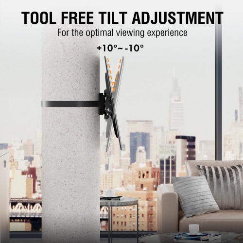 ZeboZap NO Drill Tilt Only Outdoor TV Mount | GAZEBO/Patio/Pergola TV Mount | Square Post TV Mount | Stainless Steel Screws | Weatherproof | Holds