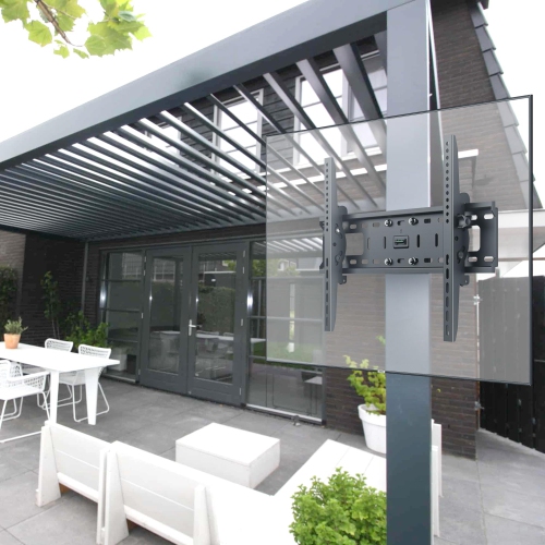 ZeboZap NO Drill Tilt Only Outdoor TV Mount | GAZEBO/Patio/Pergola TV Mount | Square Post TV Mount | Stainless Steel Screws | Weatherproof | Holds