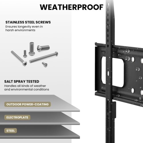 ZeboZap Full Motion Vinyl Siding TV mount | Mount on Vinyl Siding, Stucco, Brick and Stone | WeatherProof | Patio, Backyard | Stainless Steel H/w |