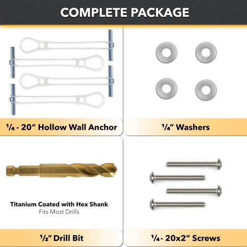 CondoMounts Tilt TV Wall Mount For Steel Stud | NO Stud | TV Mount Metal Studs | Holds 132lbs TV | Fits 37"-80" TVs | Includes Elephant Anchor Set