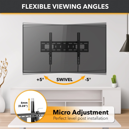CondoMounts Advanced Tilt TV Wall Mount 4D extension | Easy Install for Metal Stud & No Stud walls | Holds 100lbs | 37-in. to 80-in. TVs | Fits up to