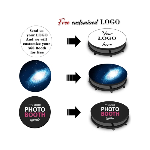 Portable 360 automatic rotation photo/video slow motion selfie booth for parties & events with Ring Light RGB light band - iPhone / iPad / DSLR / Go