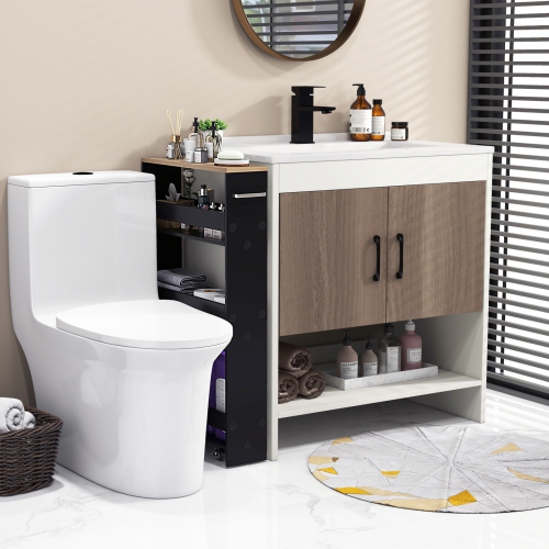 Meuble de rangement mince à roulettes avec poignée de Costway pour cuisine