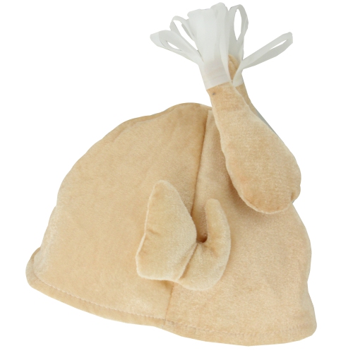 Chapeau de dinde en peluche unisexe pour adulte - taille unique - Beige