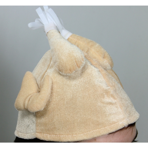 Unisex Adult Plush Turkey Costume Hat - One Size - Beige
