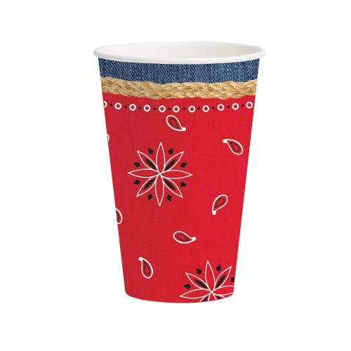 Paquet de 96 gobelets de fête jetables en papier chaud et froid Banbandanarama 12&nbsp;oz.