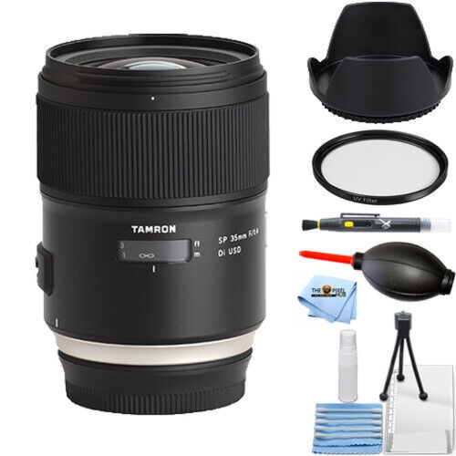 TAMRON  Sp 35MM F/1.4 Di Usd Lens for Nikon F + Uv Filter + Lens Hood Bundle