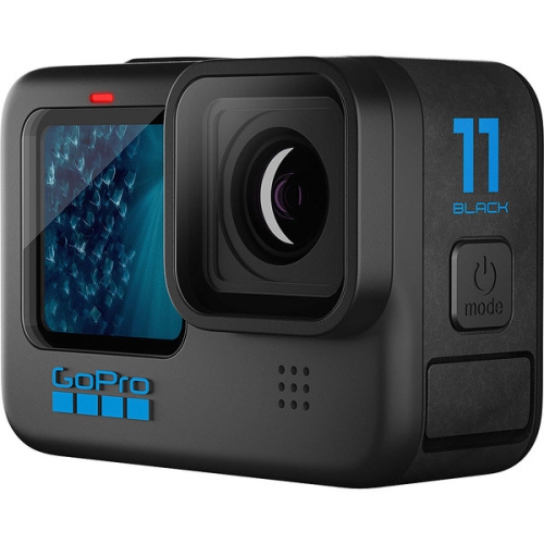 GoPro HERO11 Black - Essential Bundle - GoPro HERO 11 Black + 2 extra Battery + Compact Case + 64 GB MicroSD Card + Extension Pole