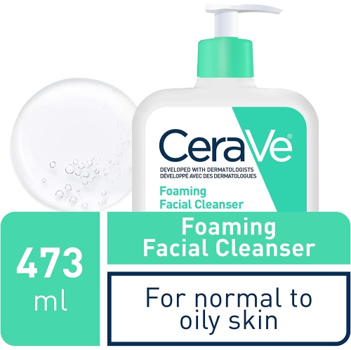 CeraVe FOAMING Face Cleanser, Gentle Face Wash with Hyaluronic Acid, Niacinamide, Ceramides.