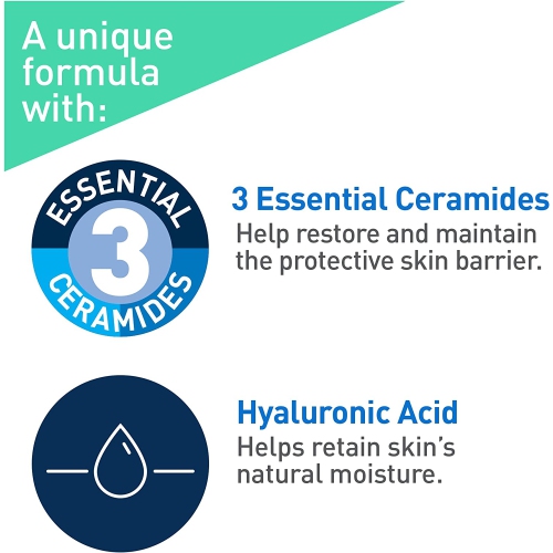 CeraVe FOAMING Face Cleanser, Gentle Face Wash with Hyaluronic Acid, Niacinamide, Ceramides.