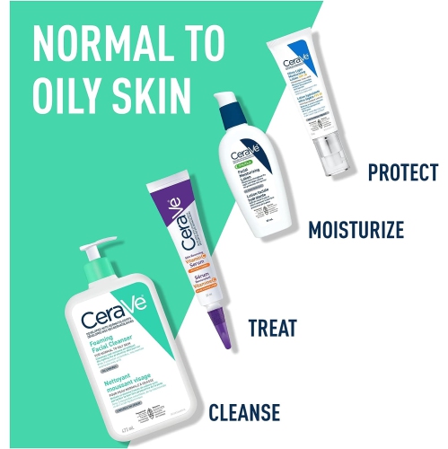 CeraVe FOAMING Face Cleanser, Gentle Face Wash with Hyaluronic Acid, Niacinamide, Ceramides.