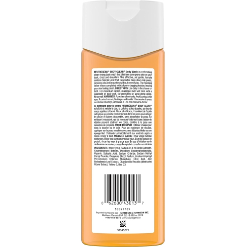 Neutrogena Body Clear Acne Body Wash with Salicylic Acid, 250 mL - Original