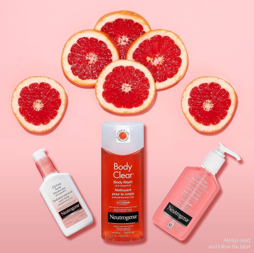 Neutrogena Body Clear Acne Body Wash - Maximum Strength Salicylic Acid, Vitamin C - Oil Free - Pink Grapefruit Scent - 250ml