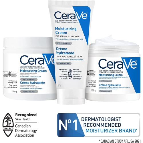CeraVe Moisturizing Cream | Daily Face, Body & Hands Moisturizer for Dry Skin With Hyaluronic Acid and Ceramides for Women and Men. Sensitive skin,