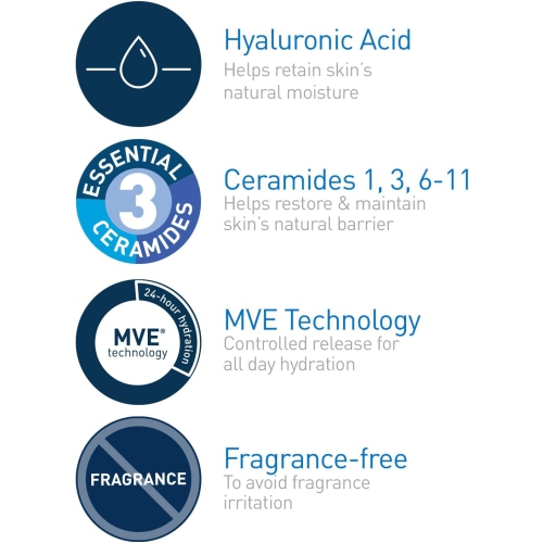 CeraVe Moisturizing Cream | Daily Face, Body & Hands Moisturizer for Dry Skin With Hyaluronic Acid and Ceramides for Women and Men. Sensitive skin,