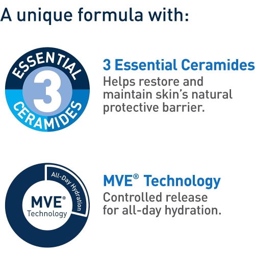 Crème hydratante CeraVe format voyage hydratant quotidien pour le visage et le corps pour peau normale à sèche sans parfum d'acide hyaluronique, 57