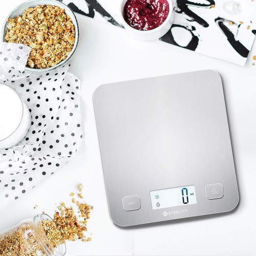 Etekcity Food Kitchen Scale, Digital Grams and Ounces for Weight Loss, Baking, Cooking, Keto and Meal Prep, Large, Stainless Steel, Silver