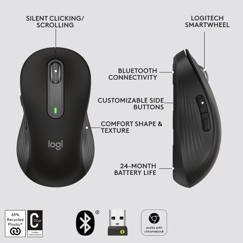 Logitech Signature M650 Wireless Mouse - BLACK by LOGITECH - Open Box condition - Image 5