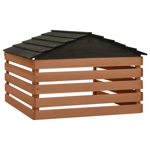 Garage robotique de tondeuse VIDAXL, noir et brun, 78x74x54 cm, bois de première