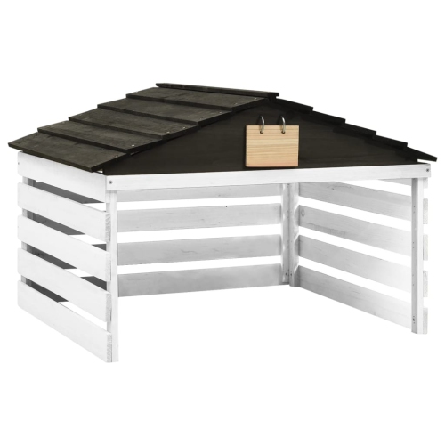 Garage robotique de tondeuse VIDAXL, noir et blanc, 78 x 74 x 4 po, bois de menuiserie 54&nbsp;cm