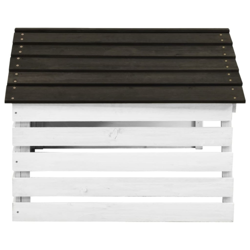 Garage robotique de tondeuse VIDAXL, noir et blanc, 78 x 74 x 4 po, bois de menuiserie 54 cm