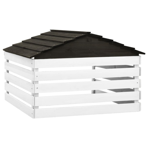 Garage robotique de tondeuse VIDAXL, noir et blanc, 78 x 74 x 4 po, bois de menuiserie 54 cm