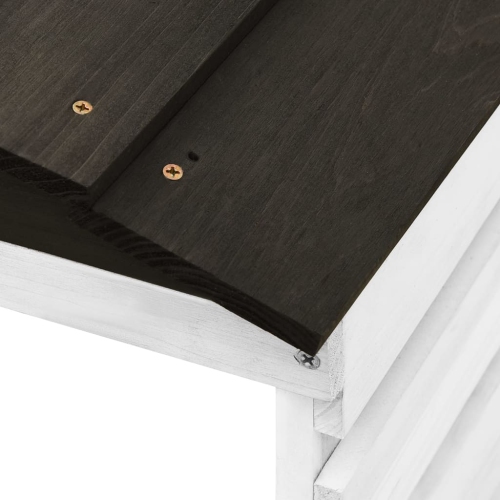 Garage robotique de tondeuse VIDAXL, noir et blanc, 78 x 74 x 4 po, bois de menuiserie 54 cm