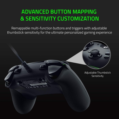 Razer Wolverine V2 Wired Gaming Controller for Xbox Series Xs, Xbox One, Pc: Remappable Front-facing Buttons - Mecha-tactile Action Buttons and D-pad
