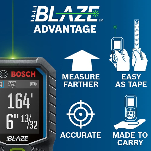 Bosch GLM165-25G Blaze Green-Beam 165 Ft. Laser Distance Measure