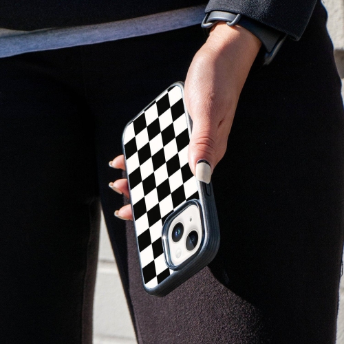 Black Checkerboard Print iPhone 13 Case - MagSafe Enabled