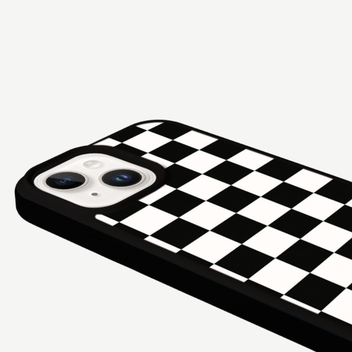 Black Checkerboard Print iPhone 13 Case - MagSafe Enabled