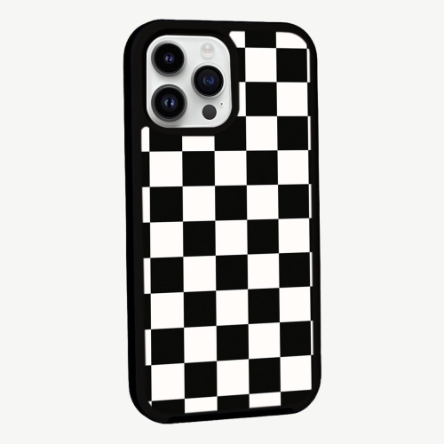 Étui noir Damier Print iPhone 14 Pro Max - compatible avec MagSafe