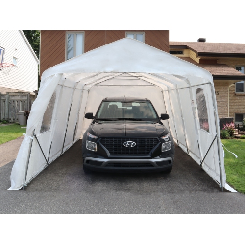 GAZEBO PENGUIN  Car Shelter 11 Ft. X 16 Ft. In White