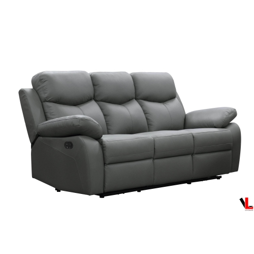 Ens. 2 pièces avec divan et causeuse inclinables à plateau-coussin Aveon Levoluxe, cuir agencé