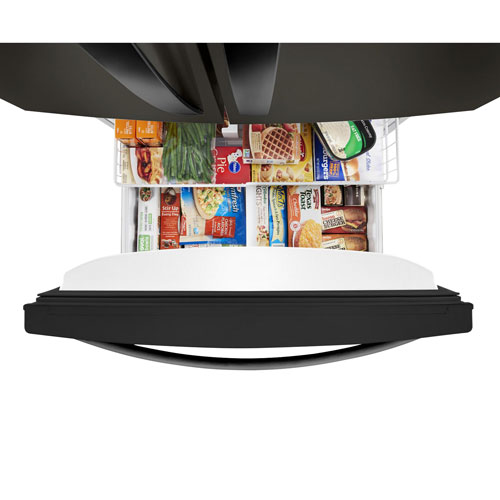 Réfrigérateur à deux portes 22,1 pi³ et 33 po avec distributeur d'eau de Whirlpool - Inox noir