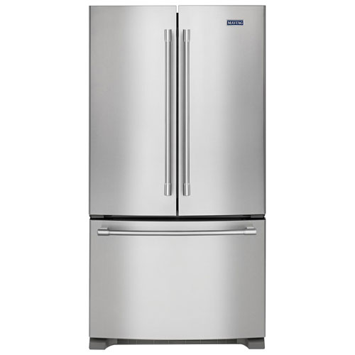 Réfrigérateur à deux portes de 25,2 pi³ et 36 po avec distributeur d'eau de Maytag - Inox