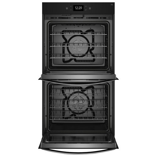 Whirlpool 30" 10 Cu. Ft. True Convection Electric Double Wall Oven (WOED7030PV)- Black Stainless Steel