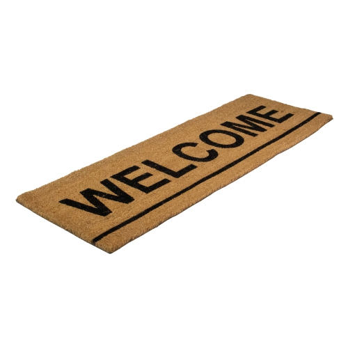 Natural Coir Outdoor Rectangular "Welcome" Doormat 16" x 48"