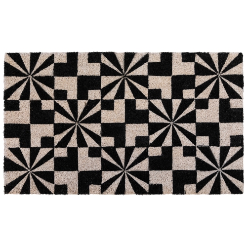 Black and Gray Abstract Rectangular Doormat 18" x 30"