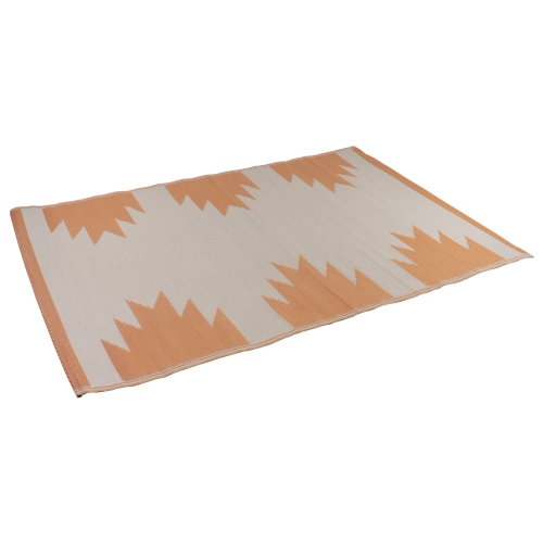4' x 6' Orange and Beige Southwestern Print Rectangular Outdoor Area Rug