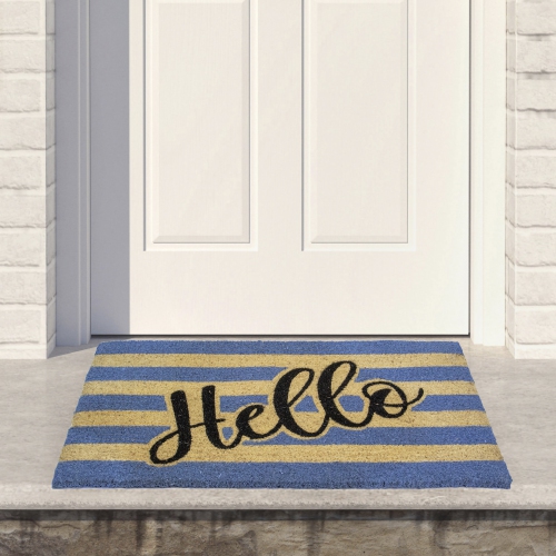 Natural Coir "Hello" Outdoor Rectangular Doormat 18" x 30"