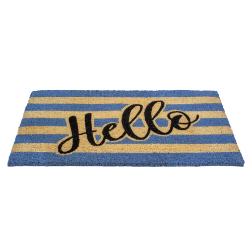 Natural Coir "Hello" Outdoor Rectangular Doormat 18" x 30"